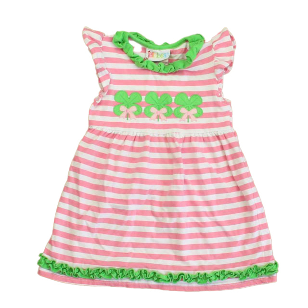 Jelly Bean Girls Pink | White | Green Shamrocks Dress size: 24 Months